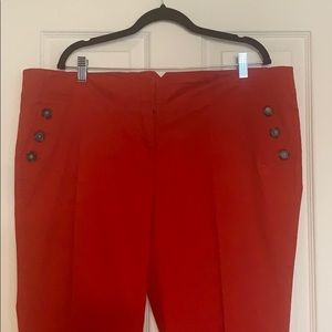 Lift red cotton sailor pants